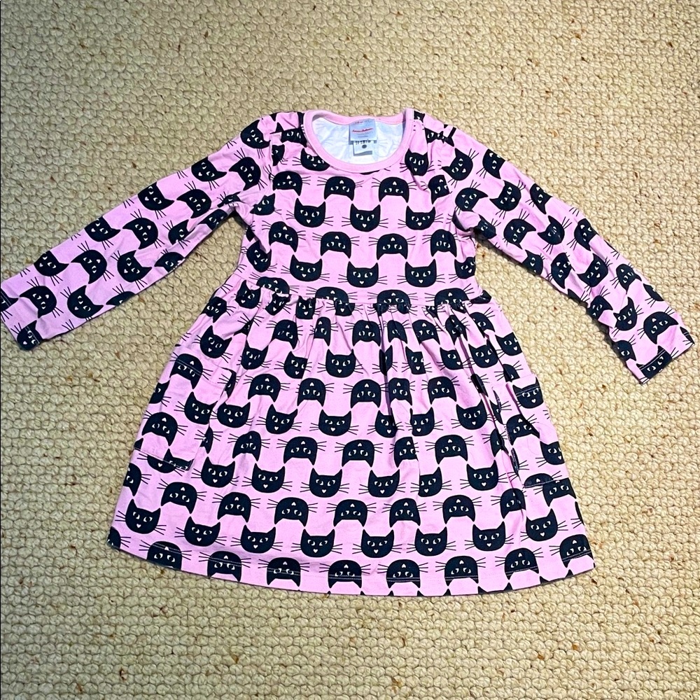 EUC Hanna Andersson Halloween Cat print dress, size 5
